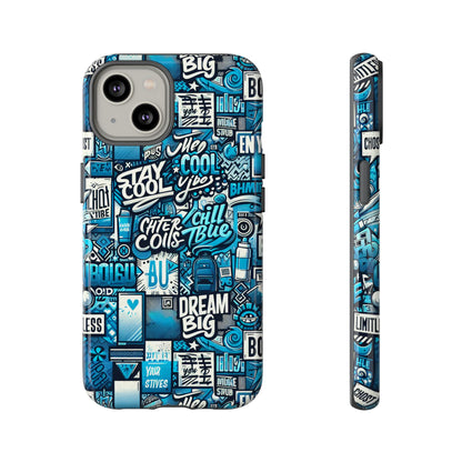 Blue Pattern Image 15 Phone Case With 3D Wrap Design Shock Absorption For Android and iPhone Devices Durable UV Protected Protective Cover