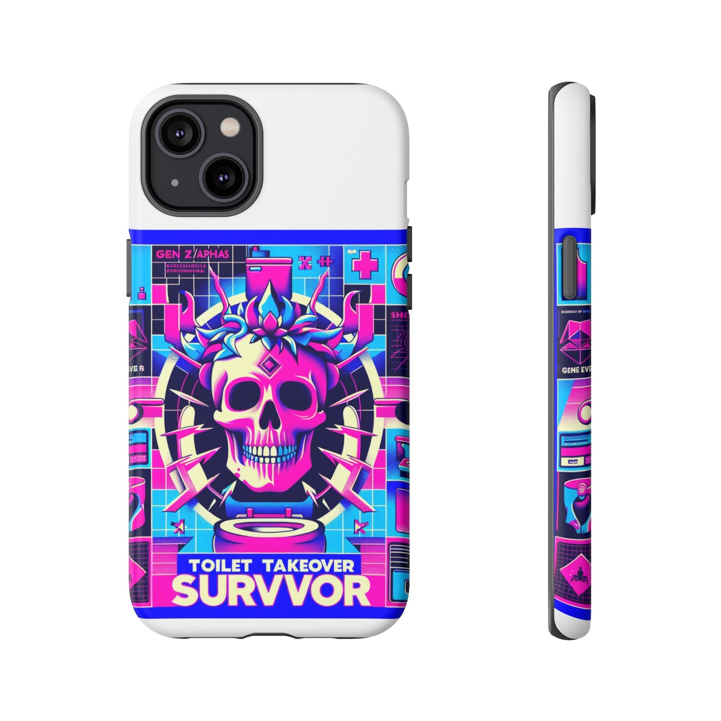 toilet takeover survivor 3d wrap protective phone case for anime and comic fans, shock absorbing tpu silicone, uv protected, stylish design, gift for birthdays and holidays
