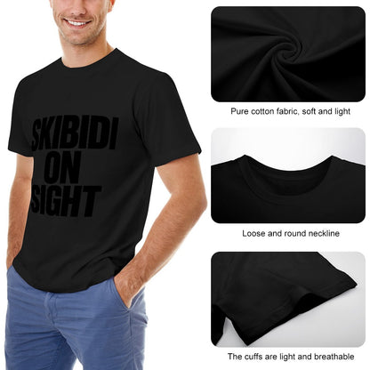 Men's T-Shirt 100% Cotton Skibidi on Sight, Stylish Casual Tee for Men, Comfortable Fit for Everyday Wear, Eye-Catching Graphic Print, Ideal for Gym, Outings, or Lounging