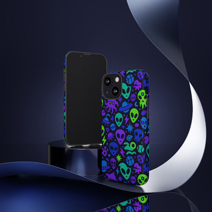 Vibrant 3D Alien and Space Design Protective Phone Case for Unisex Smartphone Accessories Compatible with iPhone 13, 14, 15 & 16 – All Models Including Pro, Pro Max & Plus