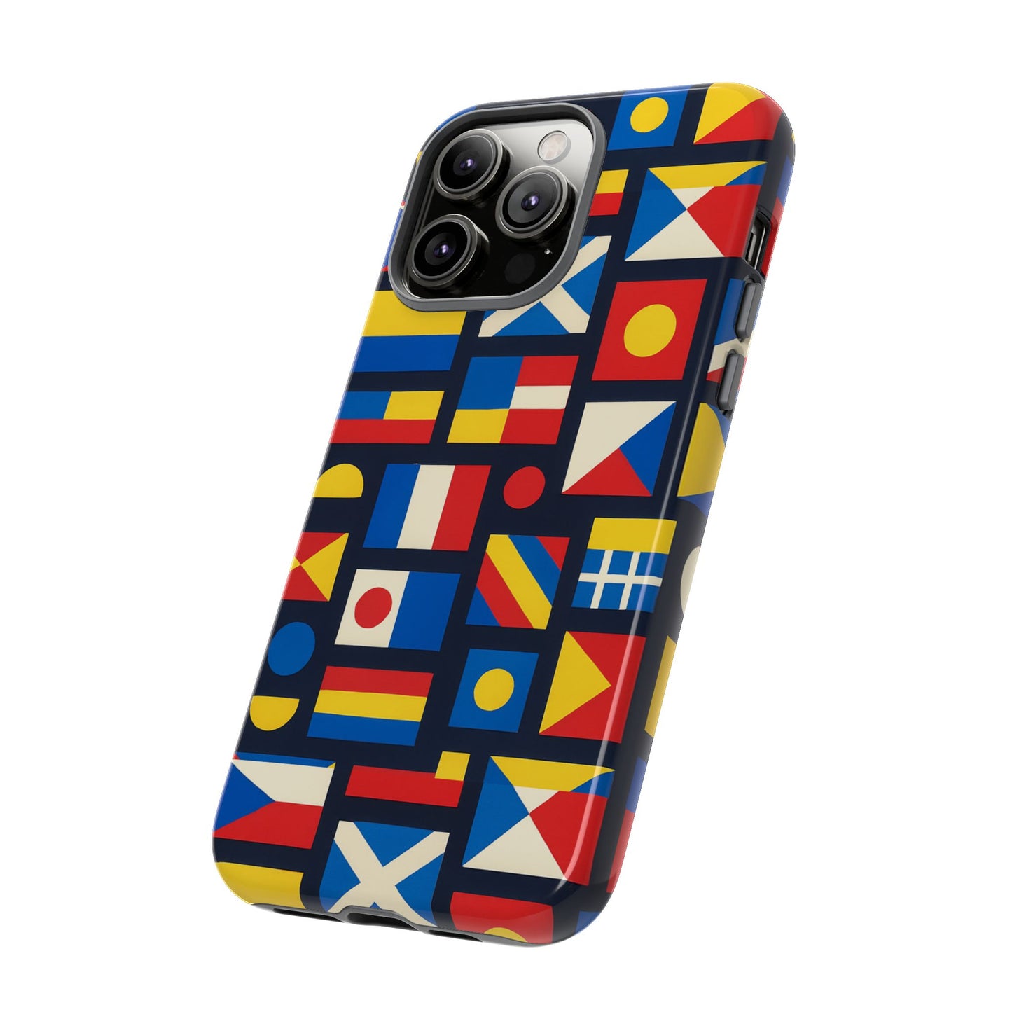 multicolour geometric protective phone case for smartphones, stylish protection and unique design, compatible with iphone 13, 14, 15 & 16 – all models including pro, pro max & plus
