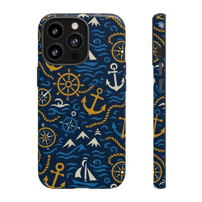 Vibrant Nautical Blue Phone Case with 3D Anchor Design for Stylish Protection Compatible with iPhone 13, 14, 15 & 16 – all models including Pro, Pro Max & Plus