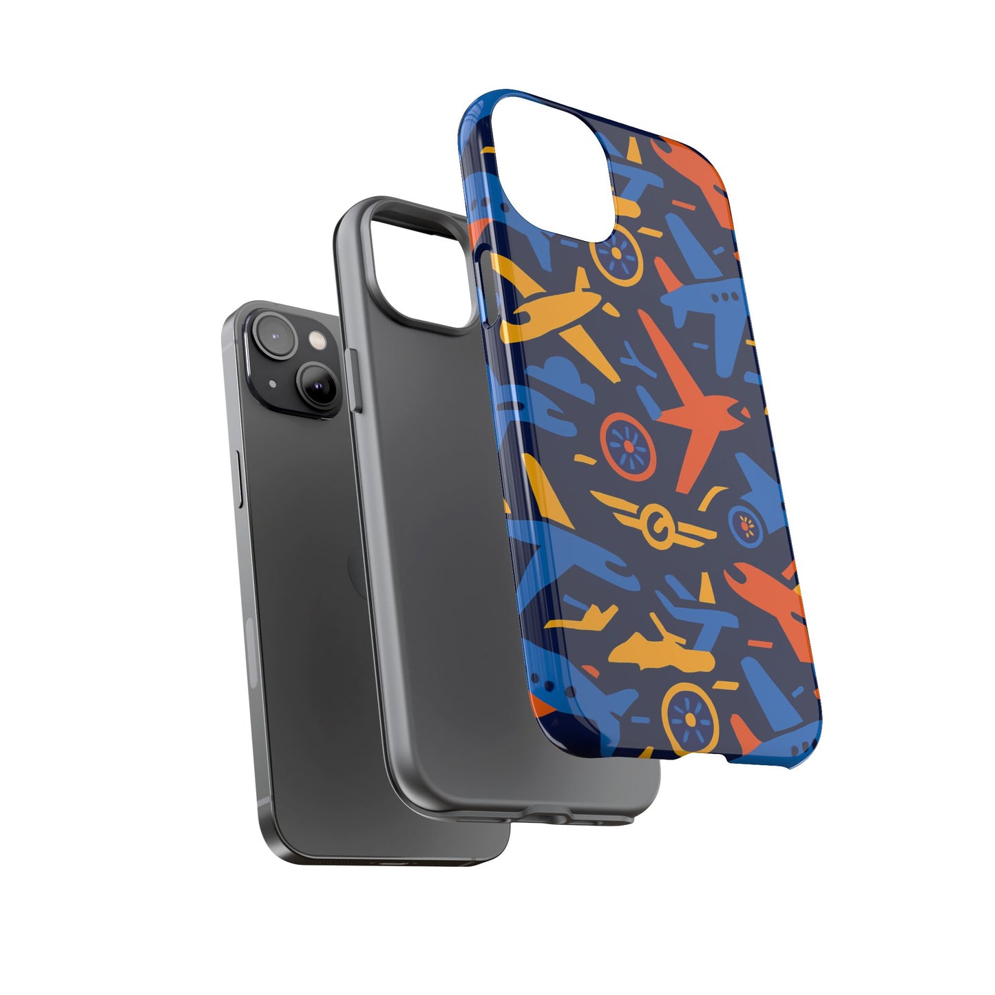 vibrant 3d airplane pattern protective phone case for self-expression and stylish protection compatible with iphone 13, 14, 15 & 16 – all models including pro, pro max & plus