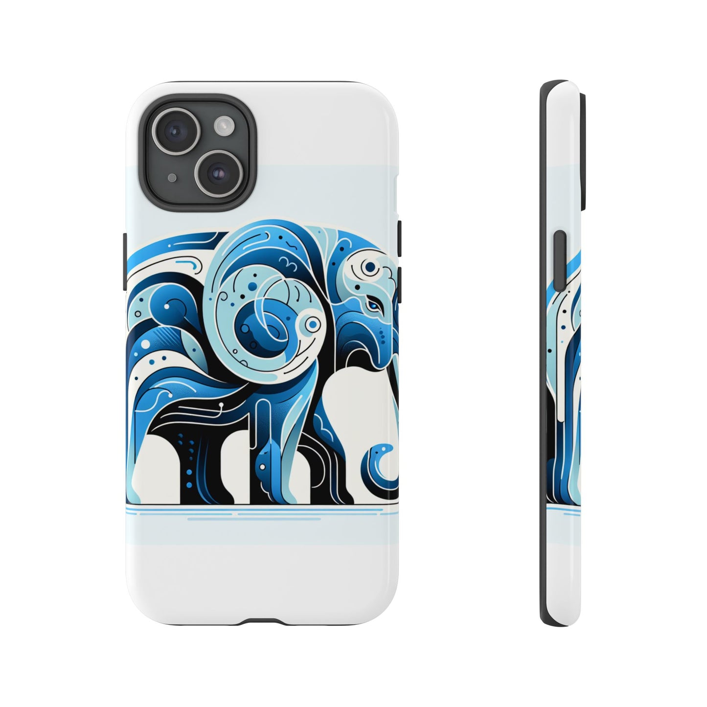 vibrant 3d blue elephant design protective phone case – unique abstract art style for stylish protection compatible with iphone 13, 14, 15 & 16 – all models including pro, pro max & plus