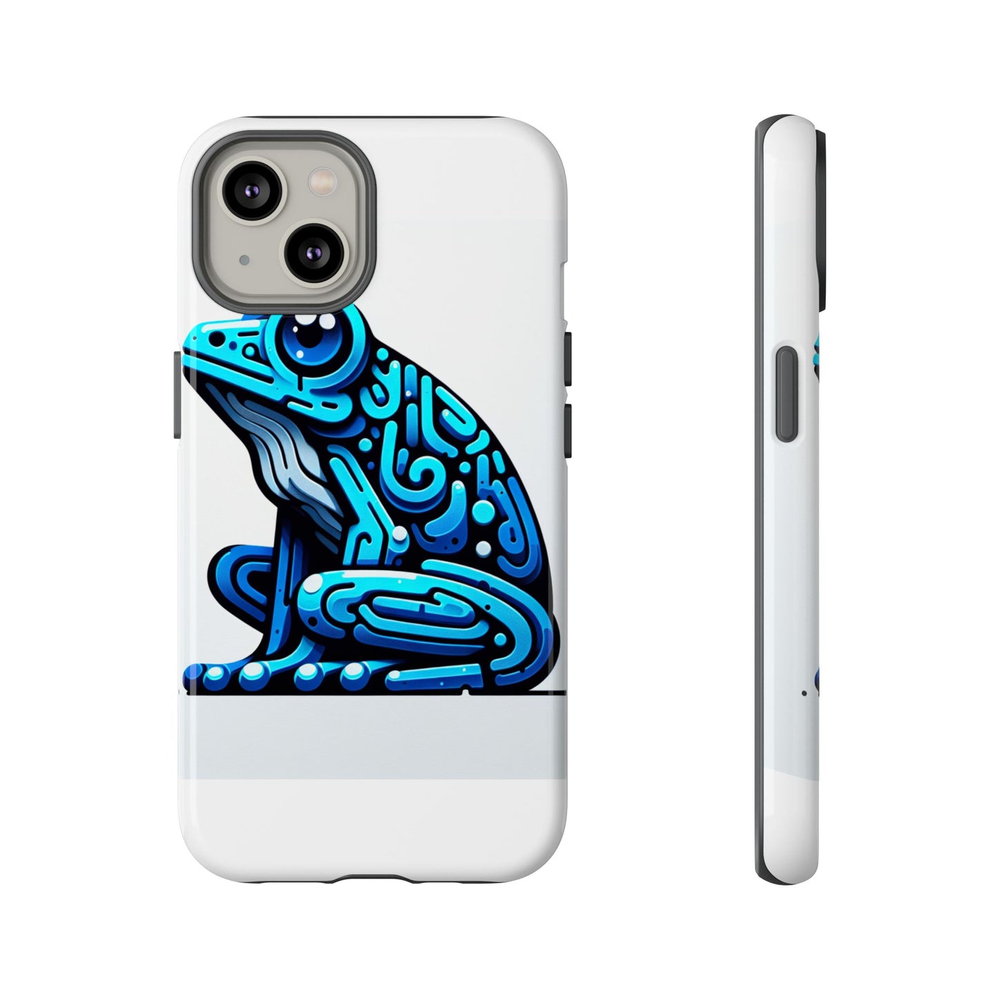 vibrant blue frog 3d wrap phone case for unique accessories retro style compatible with iphone 13, 14, 15 & 16 – all models including pro, pro max & plus