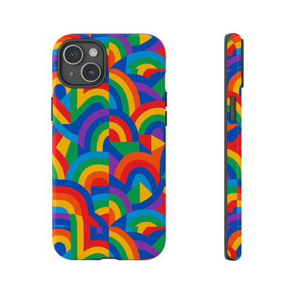 Multicolour Rainbow Protective Phone Case with 3D Design for Stylish Protection Compatible with iPhone 13, 14, 15 & 16 – All Models Including Pro, Pro Max & Plus
