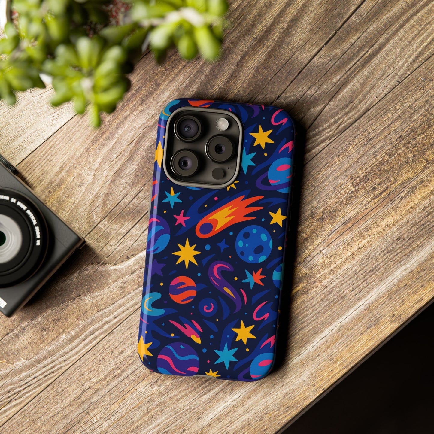 vibrant 3d space design protective phone case for stylish protection and self-expression compatible with iphone 13, 14, 15 & 16 – all models including pro, pro max & plus