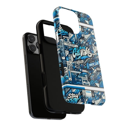 Vibrant 3D Wrap Protective Phone Case in Retro Blue Aesthetic for Stylish Protection Compatible with iPhone 13, 14, 15 & 16 – All Models Including Pro, Pro Max & Plus