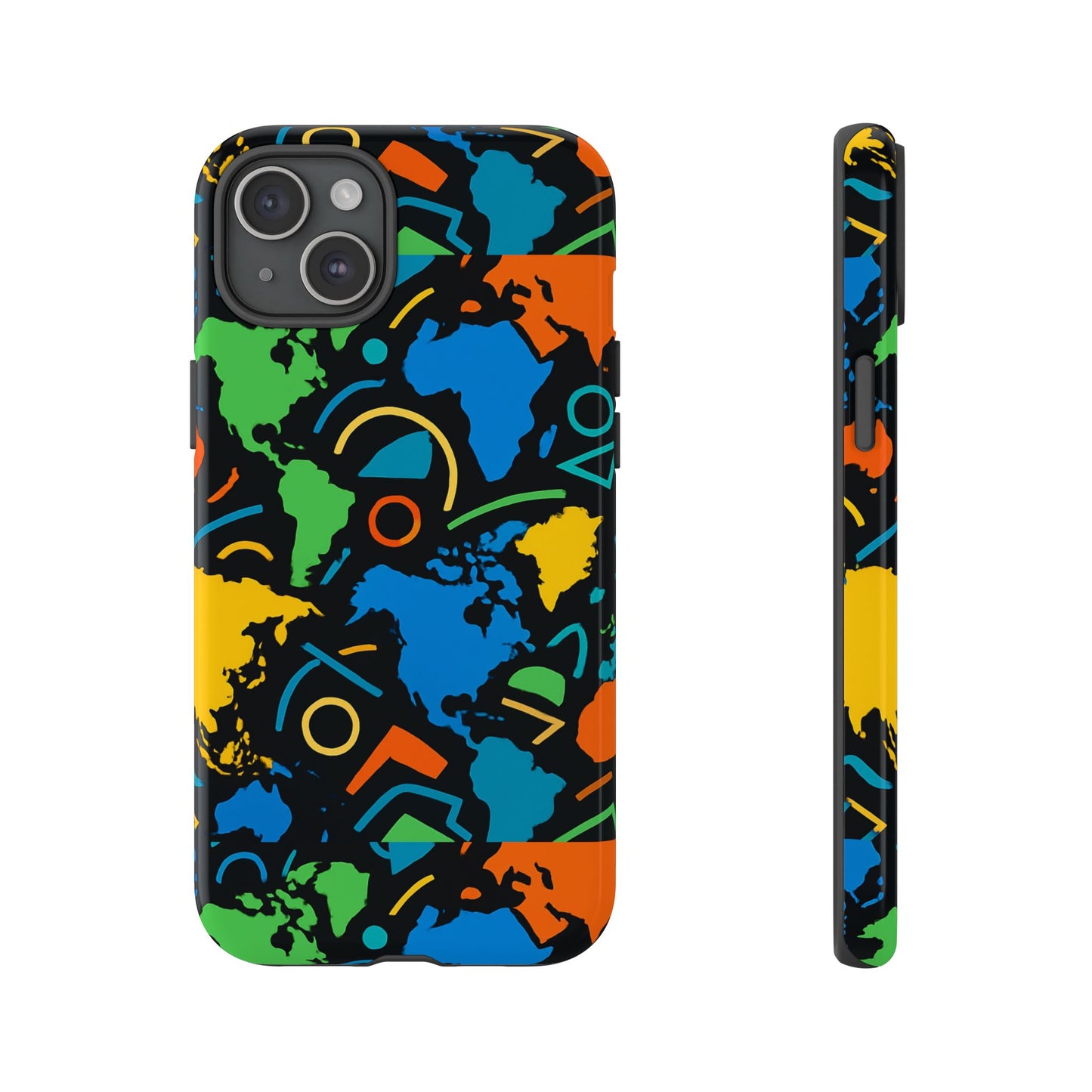 multicolour 3d geometric phone case for stylish protection and individuality compatible with iphone 13, 14, 15 & 16 – all models including pro, pro max & plus