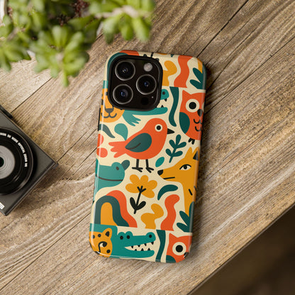 Vibrant Animal Print Protective Phone Case with 3D Wrap Design for Unique Style and Expression Compatible with iPhone 13, 14, 15 & 16 – all models including Pro, Pro Max & Plus