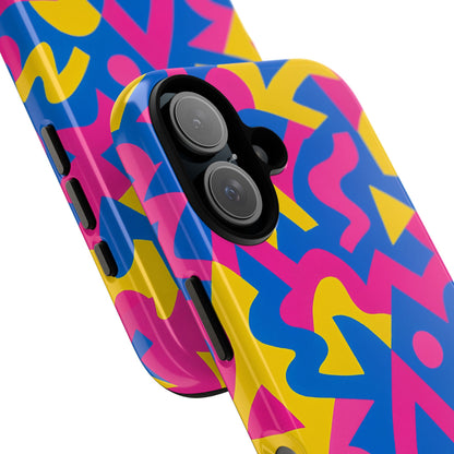 Vibrant Y2K Geometric Protective Phone Case with 3D Wrap Design for Unique Style Compatible with iPhone 13, 14, 15 & 16 – all models including Pro, Pro Max & Plus