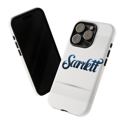 Vibrant 3D Wrap Protective Phone Case with Blue Script Design – Unique Fashion Accessory – Compatible with iPhone 13, 14, 15 & 16 – all models including Pro, Pro Max & Plus
