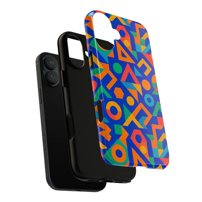 Multicolour Geometric 3D Wrap Protective Phone Case – Vibrant Accessory for Creative Individuals Compatible with iPhone 13, 14, 15 & 16 – all models including Pro, Pro Max & Plus