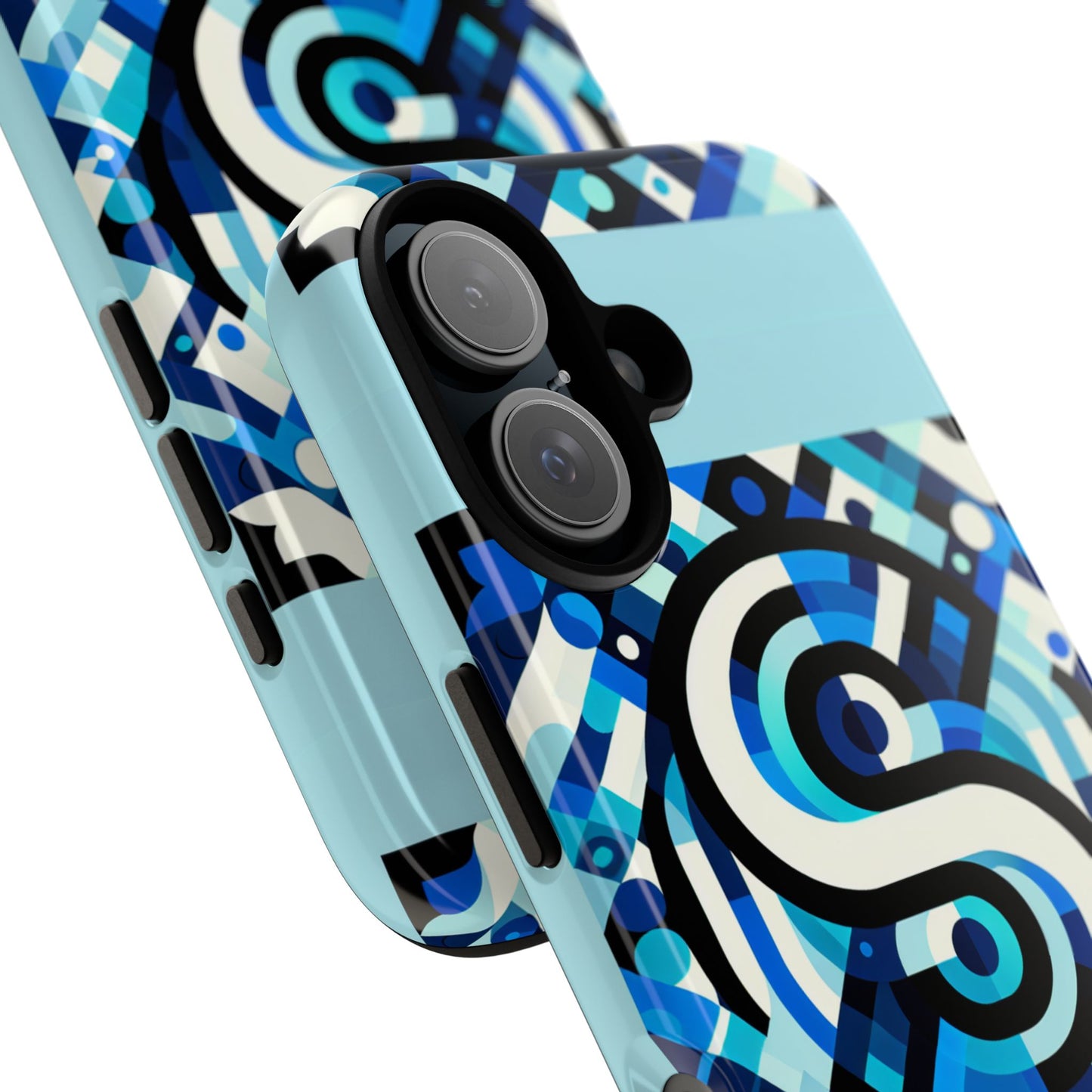 letter blue alphabet s phone case with 3d wrap design for stylish protection and unique retro anime comic style