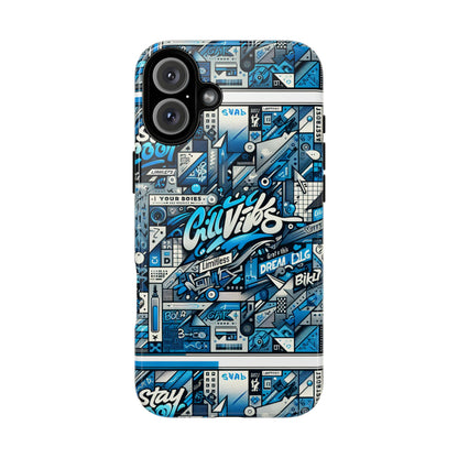 Vibrant 3D Wrap Protective Phone Case in Retro Blue Aesthetic for Stylish Protection Compatible with iPhone 13, 14, 15 & 16 – All Models Including Pro, Pro Max & Plus
