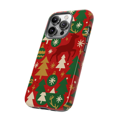 Vibrant Red Christmas Phone Case with Festive 3D Design for Stylish Protection Compatible with iPhone 13, 14, 15 & 16 – all models including Pro, Pro Max & Plus