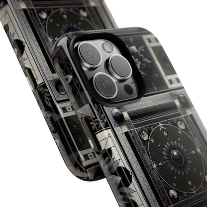 Pattern Image 4 Vibrant Shockproof Phone Case for Anime and Comic Fans, Geometric Black and Silver Design, Durable Protective Cover Compatible with iPhone 13, 14, 15 & 16 – all models including Pro, Pro Max & Plus