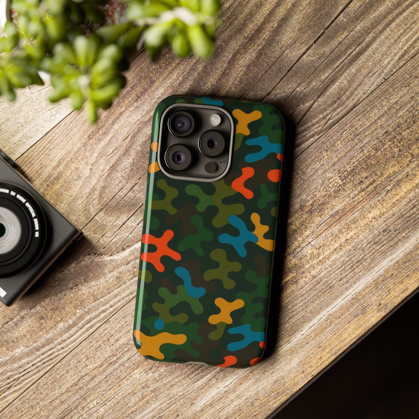 multicolour camouflage 3d wrap protective phone case stylish design for men and women stylish protection compatible with iphone 13, 14, 15 & 16 – all models including pro, pro max & plus