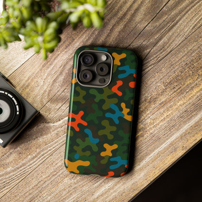 Multicolour Camouflage 3D Wrap Protective Phone Case Stylish Design for Men and Women Stylish Protection Compatible with iPhone 13, 14, 15 & 16 – all models including Pro, Pro Max & Plus