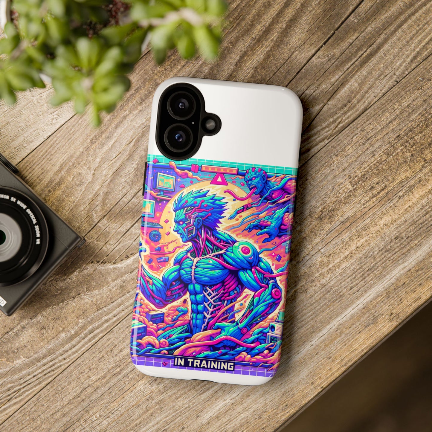 giga chad in training protective phone case for anime fans