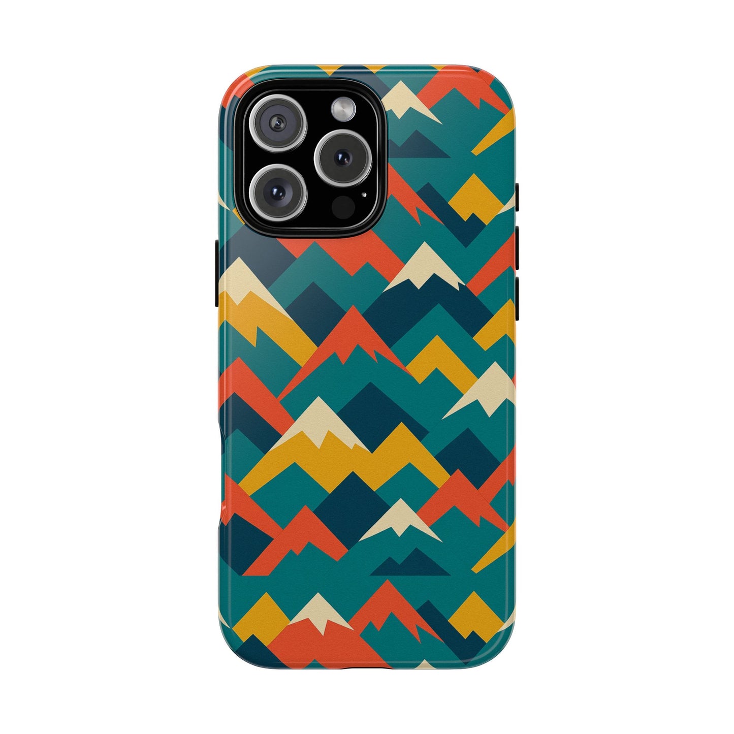 vibrant mountain pattern 3d wrap protective phone case stylish accessory for men and women compatible with iphone 13, 14, 15 & 16 – all models including pro, pro max & plus