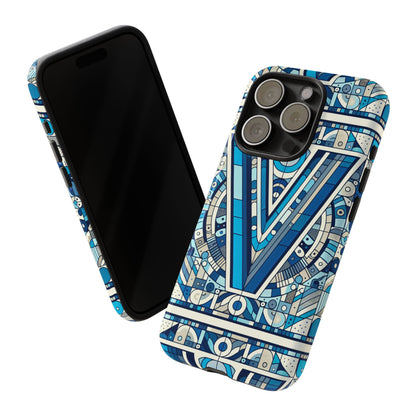Blue Alphabet Letter V Phone Case for Men Women Kids Durable Shockproof Cartoon Anime Style Gift