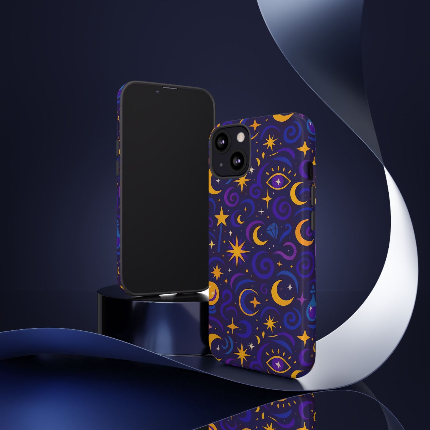 vibrant 3d cosmic design phone case for stylish protection with multicolour stars and swirls compatible with iphone 13, 14, 15 & 16 – all models including pro, pro max & plus