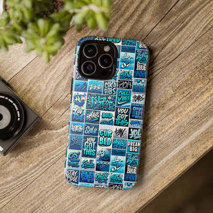 Vibrant Blue 3D Wrap Protective Phone Case Featuring Retro Alphabet Design for Stylish Smartphone Protection Compatible with iPhone 13, 14, 15 & 16 – all models including Pro, Pro Max & Plus