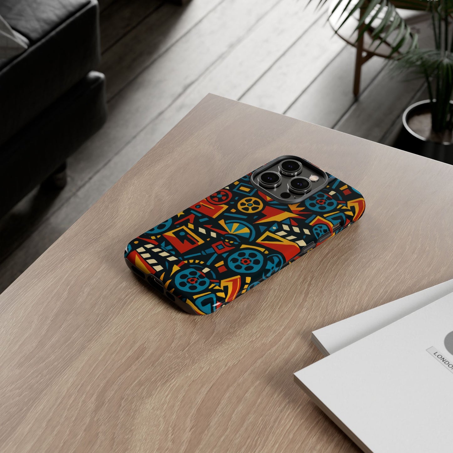 vibrant retro movie-inspired protective phone case with 3d design for stylish protection compatible with iphone 13, 14, 15 & 16 – all models including pro, pro max & plus