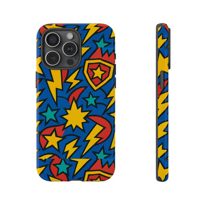 Multicolour Superhero Phone Case with 3D Design for Playful Protection Compatible with iPhone 13, 14, 15 & 16 – all models including Pro, Pro Max & Plus