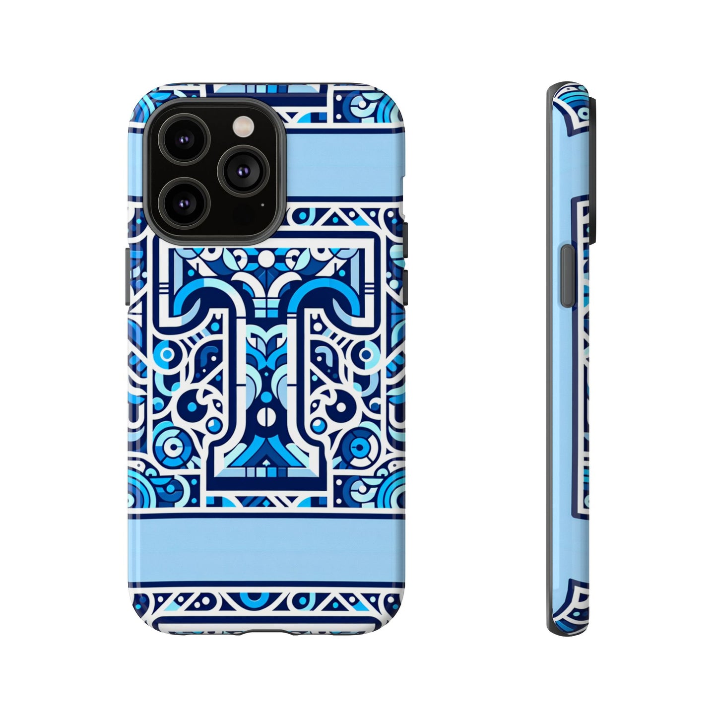 blue alphabet t phone case with 3d wrap shock absorption and uv protection for kids and teens