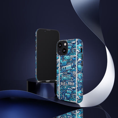 Vibrant Artistic 3D Wrap Phone Case in Blue for Trendsetters – Stylish Protection Compatible with iPhone 13, 14, 15 & 16 – All Models Including Pro, Pro Max & Plus