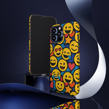 Multicolour Emoji Protective Phone Case with 3D Wrap Design Fun Accessory for Unisex Compatible with iPhone 13, 14, 15 & 16 – all models including Pro, Pro Max & Plus