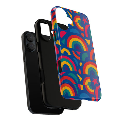 Vibrant 3D Geometric Phone Case in Multicolour Design for Stylish Protection Compatible with iPhone 13, 14, 15 & 16 – all models including Pro, Pro Max & Plus