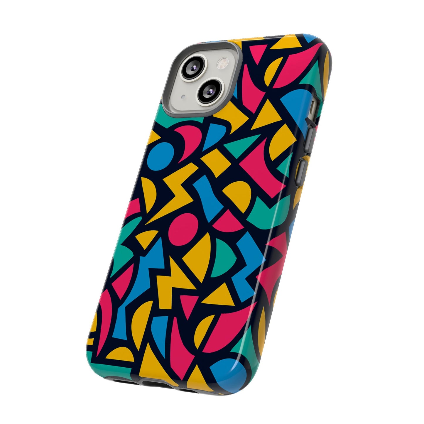 vibrant retro aesthetic phone case – stylish protection in multicolour design – compatible with iphone 13, 14, 15 & 16 – all models including pro, pro max & plus