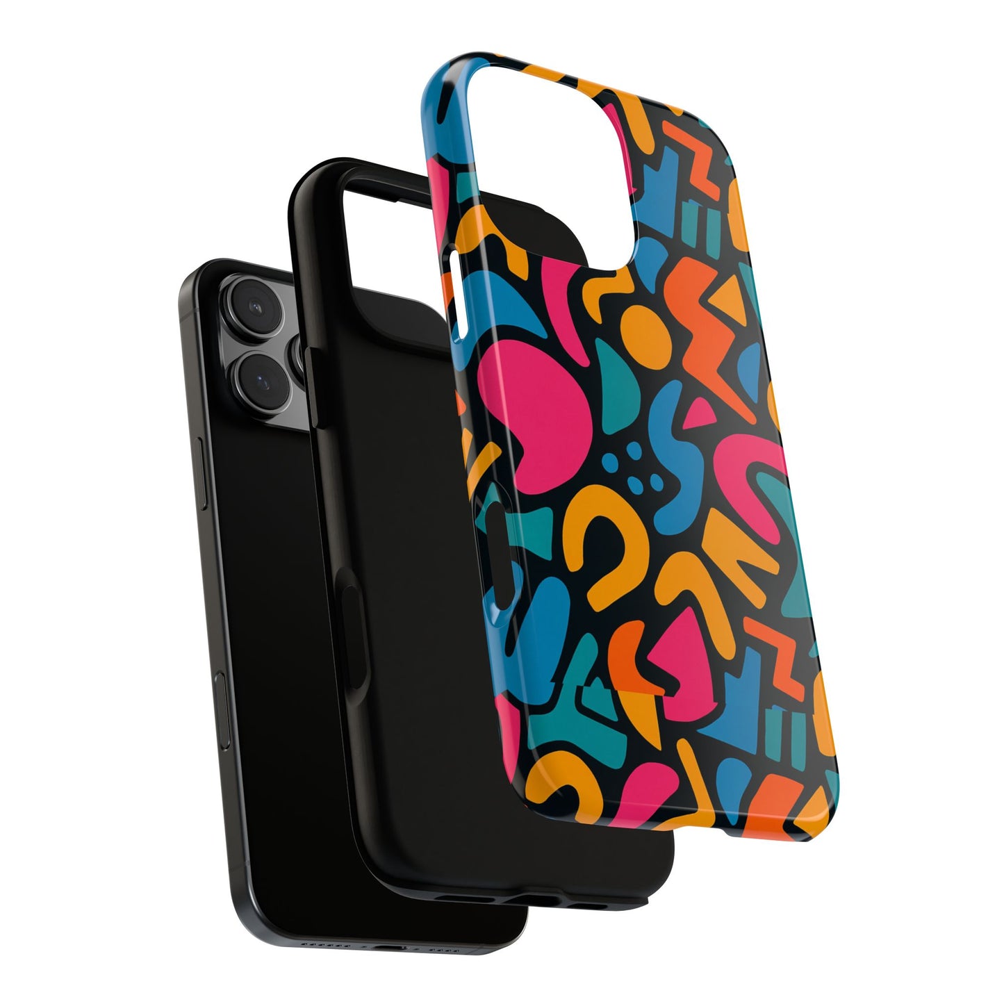 vibrant multicolour abstract 3d wrap phone case for stylish protection, unisex smartphone cover, compatible with iphone 13, 14, 15 & 16 – all models including pro, pro max & plus