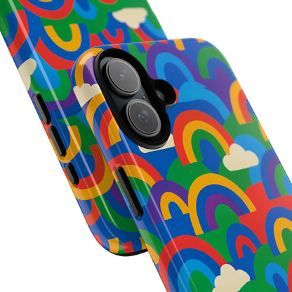 Multicolour 3D Rainbow Phone Case for Trendy Men and Women Unique Playful Design Stylish Protection Compatible with iPhone 13, 14, 15 & 16 – all models including Pro, Pro Max & Plus