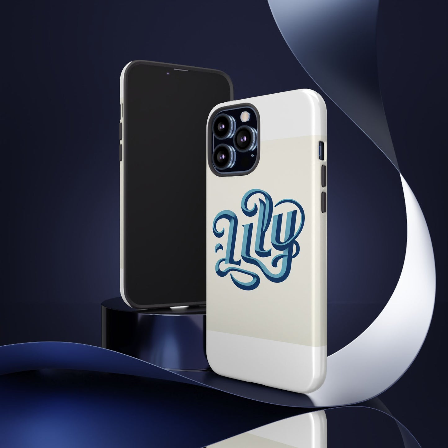 blue 3d wrap protective phone case with unique script design trendy accessory for style enthusiasts compatible with iphone 13, 14, 15 & 16 – all models including pro, pro max & plus