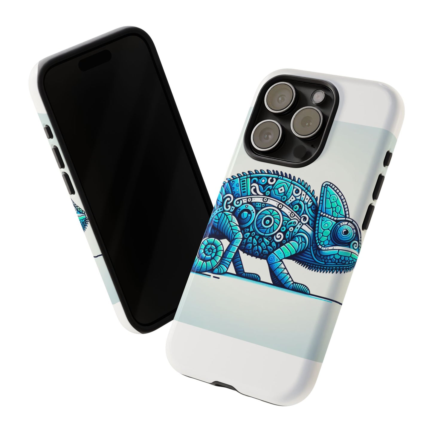 vibrant 3d chameleon print glossy phone case for eye-catching protection compatible with iphone 13, 14, 15 & 16 – all models including pro, pro max & plus