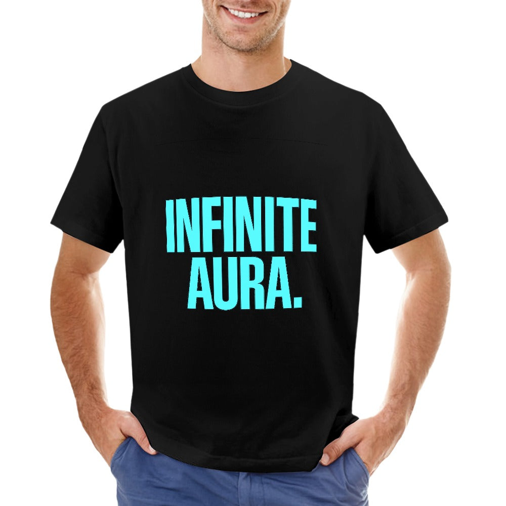 men's t-shirt 100% cotton infinite aura graphic tee for casual wear, soft breathable fabric, comfortable fit, stylish design for men, ideal for fitness and leisure activities
