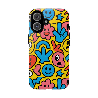 Vibrant Emoji Phone Case with Fun 3D Multicolour Design, Playful Protective Cover for Kids and Teens, Compatible with iPhone 13, 14, 15 & 16 – all models including Pro, Pro Max & Plus