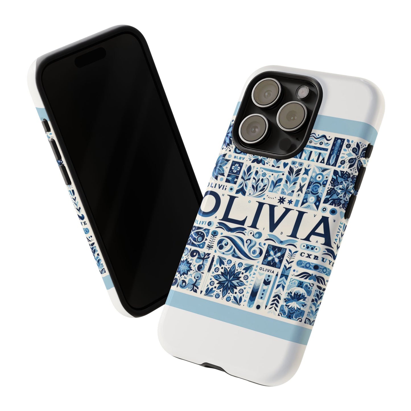 vibrant 3d wrap protective phone case in blue floral design for stylish protection compatible with iphone 13, 14, 15 & 16 – all models including pro, pro max & plus