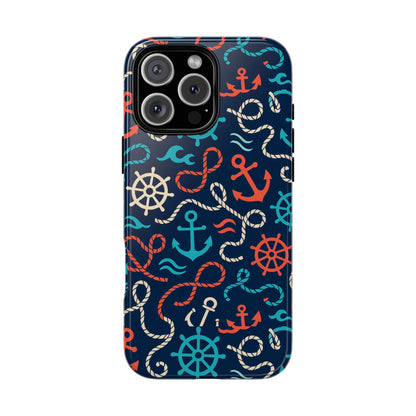 Nautical Themed 3D Wrap Protective Phone Case for Smartphones, Stylish Accessory for Everyday Use, Compatible with iPhone 13, 14, 15 & 16 – all models including Pro, Pro Max & Plus