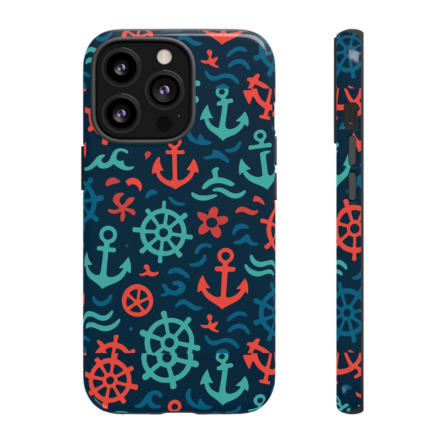 vibrant nautical multicolour 3d wrap protective phone case with retro design for men and women stylish accessory compatible with iphone 13, 14, 15 & 16 – all models including pro, pro max & plus