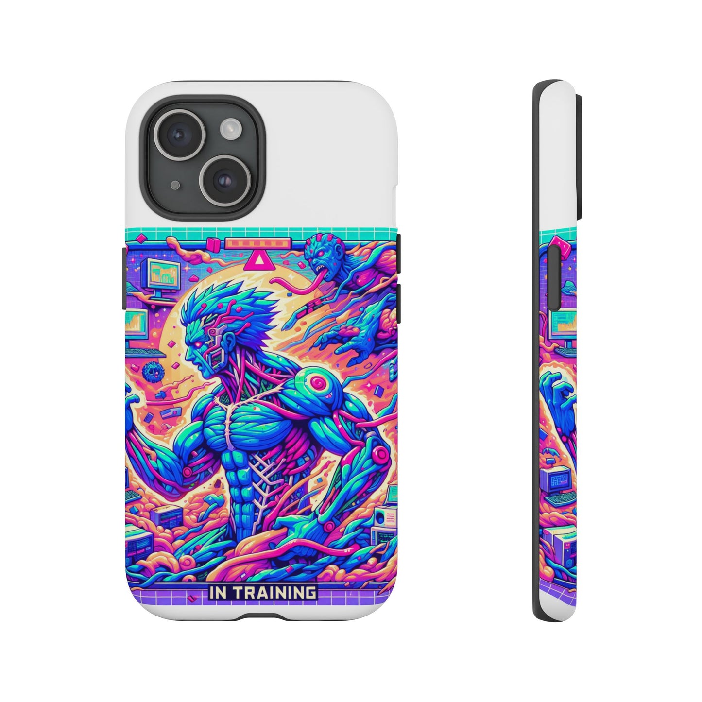 giga chad in training protective phone case for anime fans