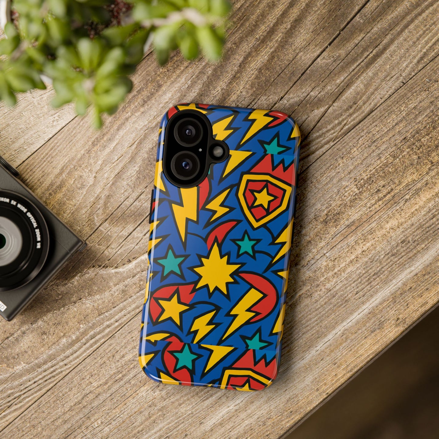 multicolour superhero phone case with 3d design for playful protection compatible with iphone 13, 14, 15 & 16 – all models including pro, pro max & plus