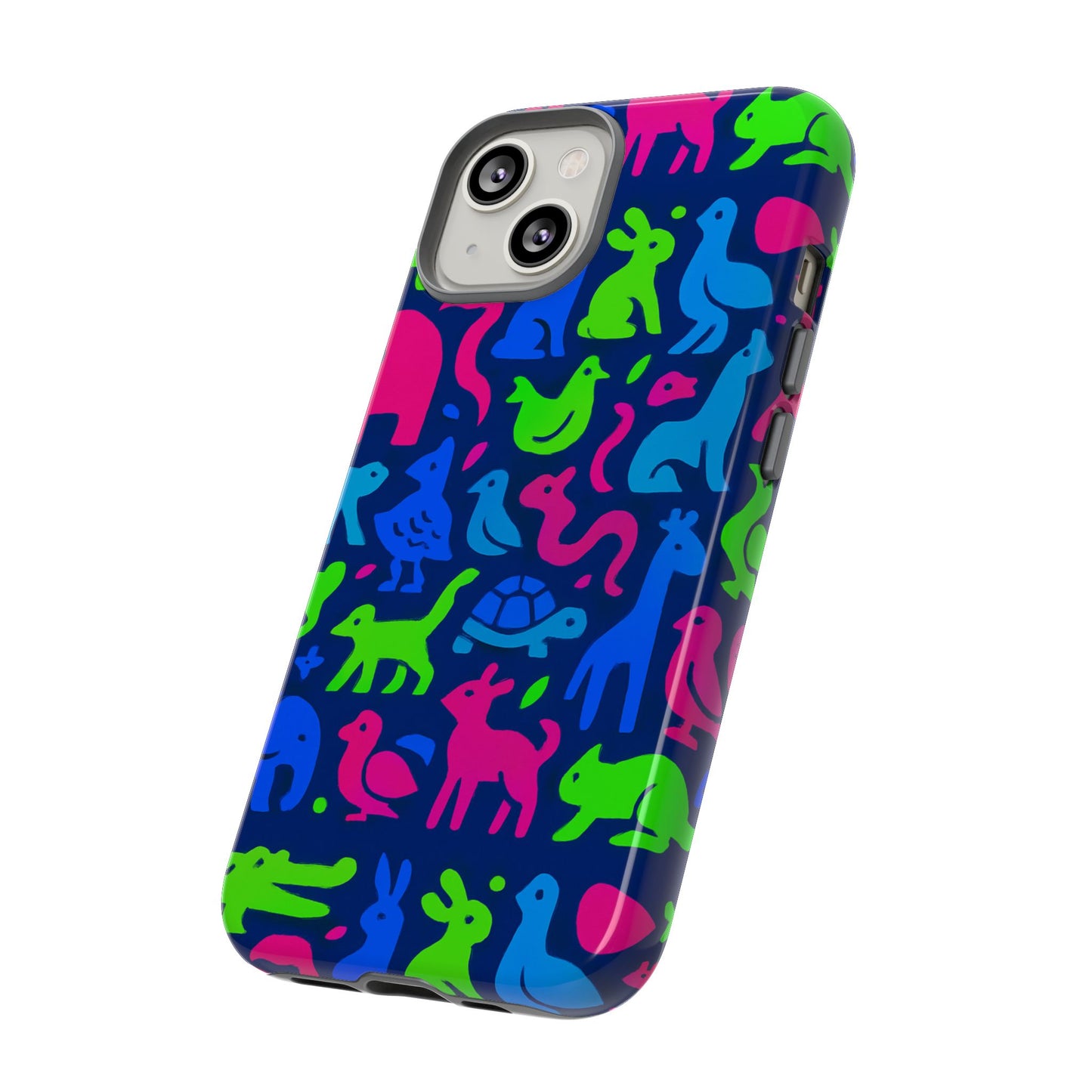 vibrant animal print phone case with 3d design for stylish protection compatible with iphone 13, 14, 15 & 16 – all models including pro, pro max & plus