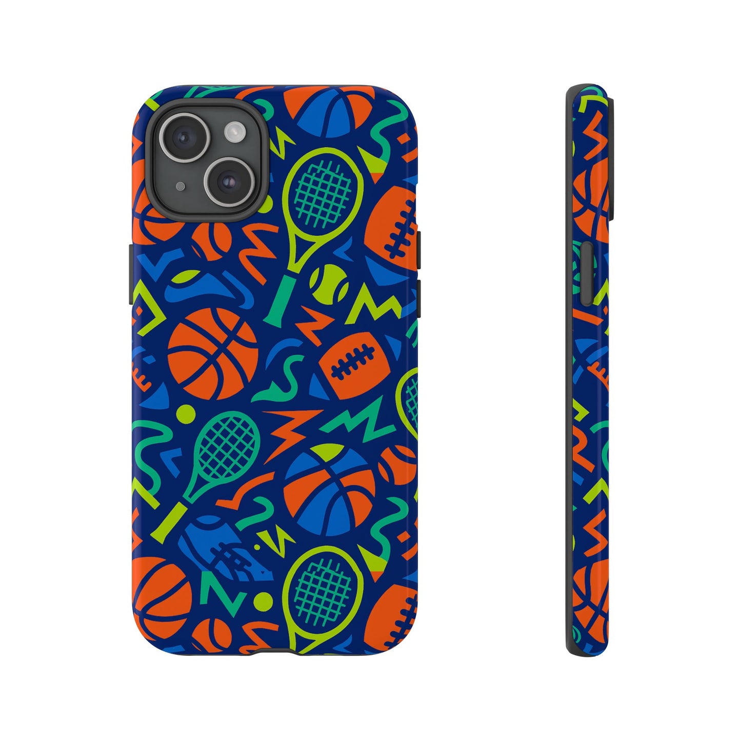 vibrant 3d sports pattern protective phone case for unisex – colourful accessory for stylish protection compatible with iphone 13, 14, 15 & 16 – all models including pro, pro max & plus