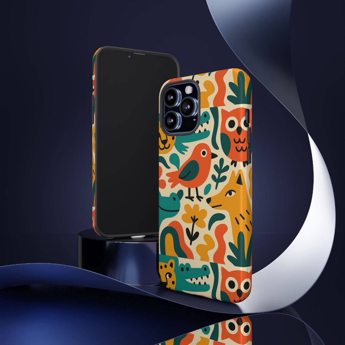 vibrant animal print protective phone case with 3d wrap design for unique style and expression compatible with iphone 13, 14, 15 & 16 – all models including pro, pro max & plus