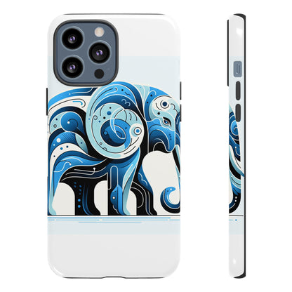 Vibrant 3D Blue Elephant Design Protective Phone Case – Unique Abstract Art Style for Stylish Protection Compatible with iPhone 13, 14, 15 & 16 – all models including Pro, Pro Max & Plus